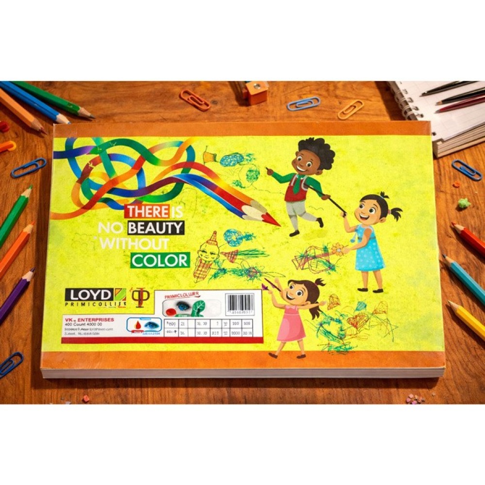 LOYD - PRIME QUALITY Drawing book Yellow Cover with white pages | 30 pages | unruled | 60x84 cm size |Pack of 3