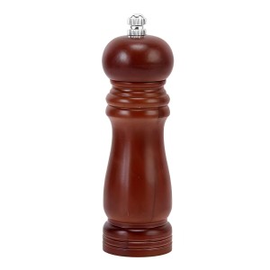 Wooden Pepper Mill 8 inch Tall - Best Pepper Grinder Wood Easily refillable - Wood Pepper Grinder for Your Kitchen Grinding Salt Refillable, Salt Shakers with Adjustable Ceramic Rotor (1 Pc)