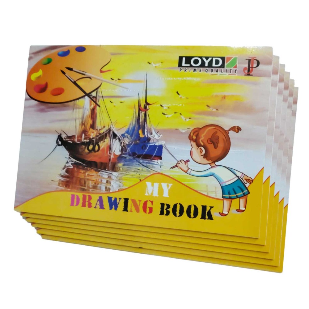LOYD - PRIME QUALITY Drawing book Yellow Cover with white pages | 30 pages | unruled | 60*84 cm size |Pack of 6