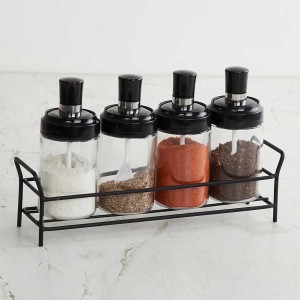 10011 Transparent Glass oil Dispenser 500 Ml Bottle Set Of 2 Spice Jar 250 Ml Set Of 3 Oil Bottle For Kitchen Oil Vinegar Storage Glass Bottle Glass Container For Spice Masala (5 Pcs Set)