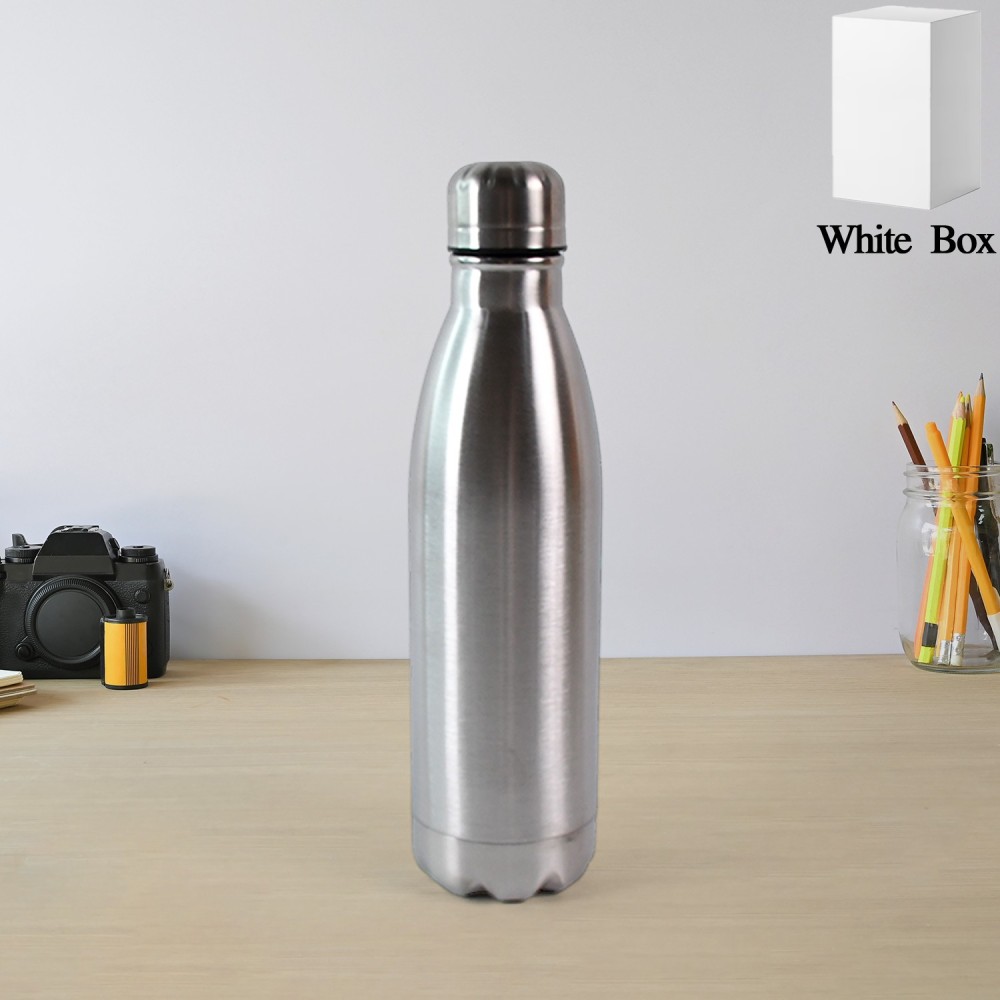 Approx 500ML Stainless Steel Water Bottle with Screw Cap – Leak-Proof, Durable, Lightweight Bottle for Office, School, Travel, Gym