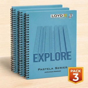 LOYD - PRIME QUALITY Spiral Notebook Set| Rulled Notebook 300 pages | A4 Size | 29.7*21 cm size |Pack of 3
