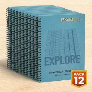 LOYD - PRIME QUALITY Spiral Notebook Set| Rulled Notebook 300 pages | A4 Size | 29.7*21 cm size |Pack of 12