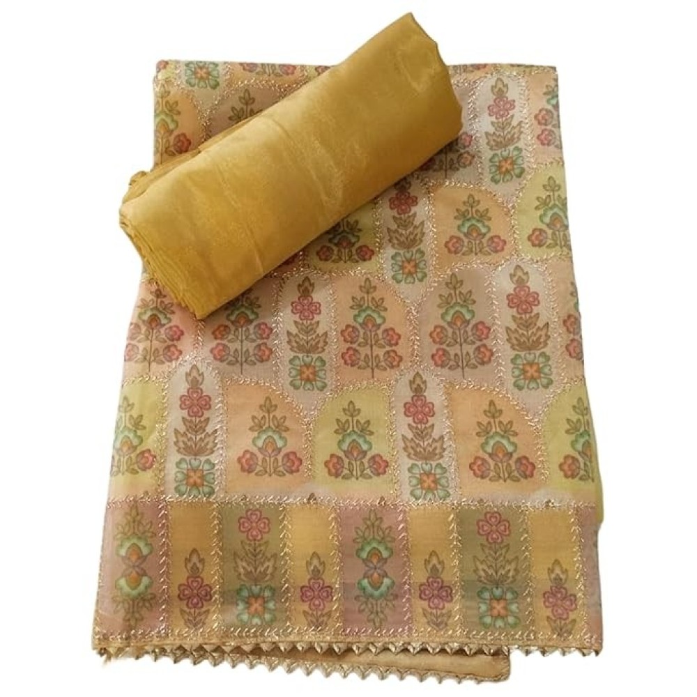 Nari Clothing Woman's Organza Digital Print Unstitched Salwar Suit Dress Material With Dupatta