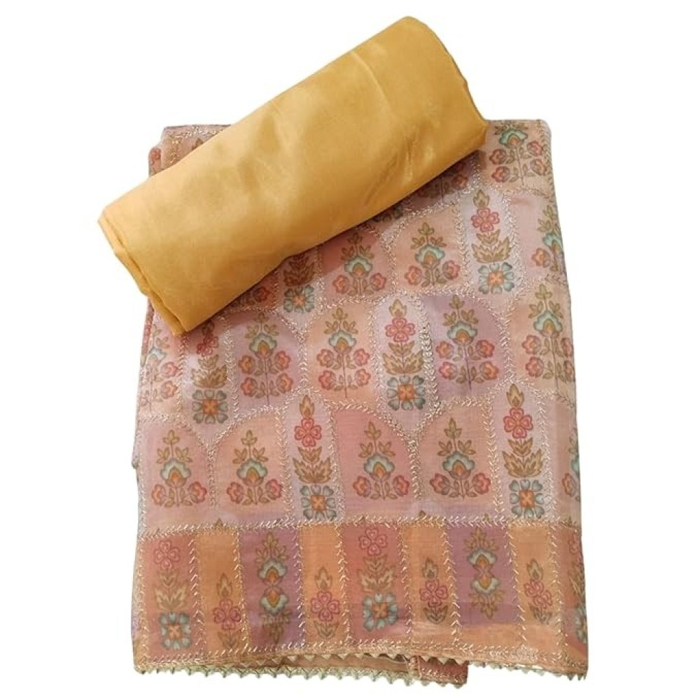 Nari Clothing Woman's Organza Digital Print Unstitched Salwar Suit Dress Material With Dupatta