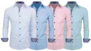 Zombom Combo of Men's Cotton Blend Regular Fit Full Sleeve Casual Shirt (Pack of 4)